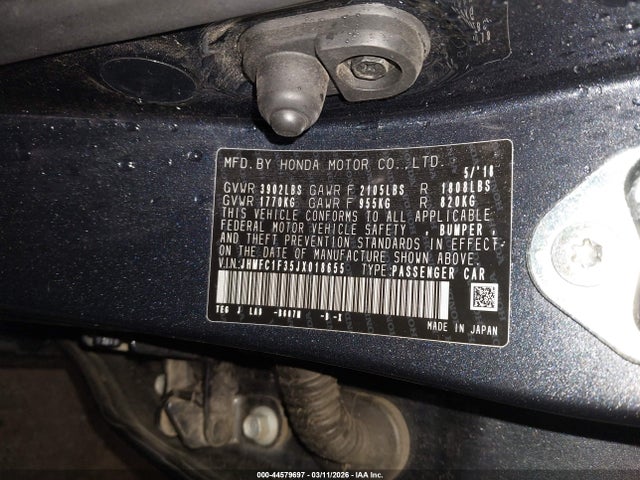 Honda Civic Ex-t 2018 JHMFC1F35JX018655 Image 9