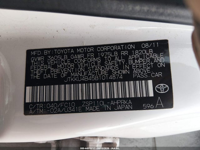 2011 SCION XD JTKKU4B45B1014874 Photo 8