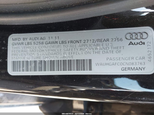 2012 AUDI A6 WAUHGAFC0CN083763 Photo 8