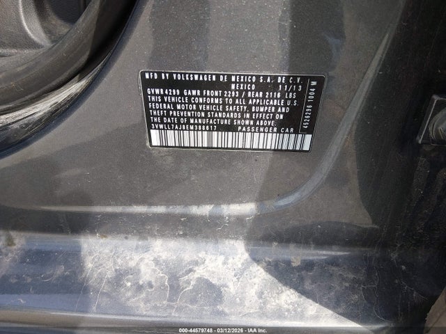 Продажа на аукционе авто 2014 Volkswagen Jetta 2.0l Tdi, vin: 3VWLL7AJ8EM388617, номер лота: 44579748