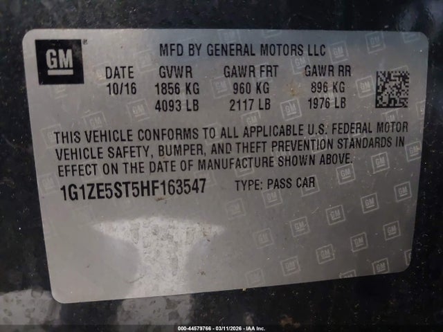 Chevrolet MALIBU 1LT 2017 1G1ZE5ST5HF163547 Image 9