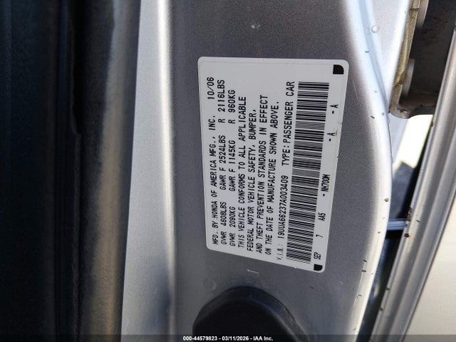 2007 ACURA TL 19UUA66237A003409 Photo 8