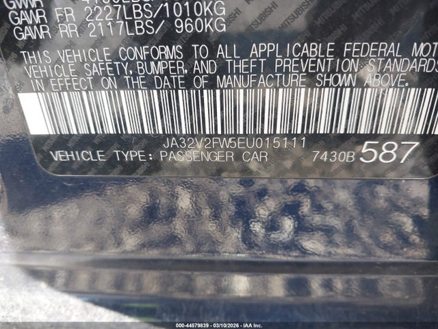 2014 MITSUBISHI LANCER JA32V2FW5EU015111 Photo 8