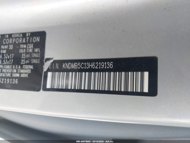 Aukcja sprzedaży 2017 Kia Sedona Lx, vin: KNDMB5C13H6219136, numer aukcji: 44579850
