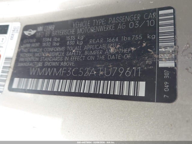2010 MINI COOPER WMWMF3C52ATU79611 Photo 8