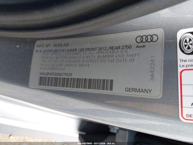Продаж на аукціоні авто 2016 Audi A6 2.0t Premium Plus, vin: WAUGFAFC8GN075625, номер лоту: 44579900