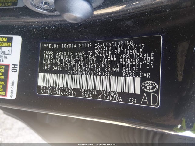 2017 TOYOTA COROLLA 2T1BURHE6HC963648 Photo 8