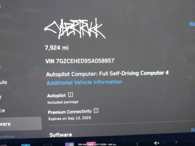 7G2CEHED9SA058857 Tesla Cybertruck