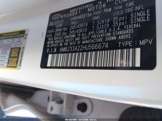 KM8J33A22HU566674 Hyundai Tucson Value
