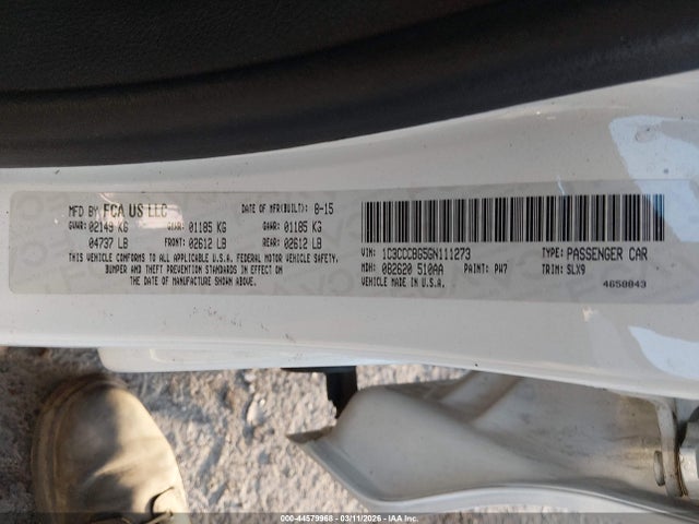 Продаж на аукціоні авто 2016 Chrysler 200 S, vin: 1C3CCCBG5GN111273, номер лоту: 44579968
