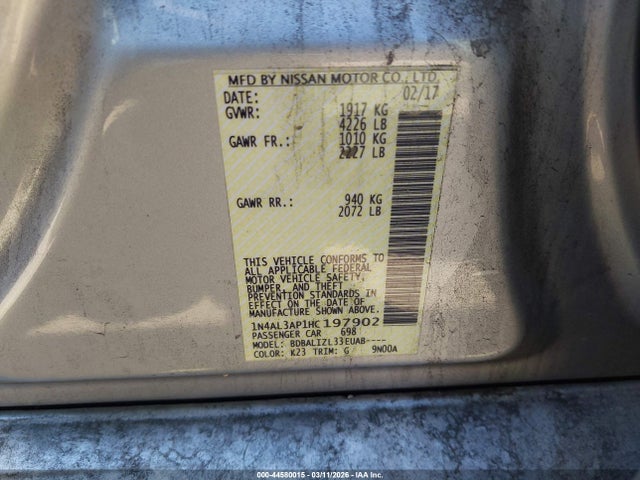 Nissan Altima 2.5 Sv 2017 1N4AL3AP1HC197902 Image 9