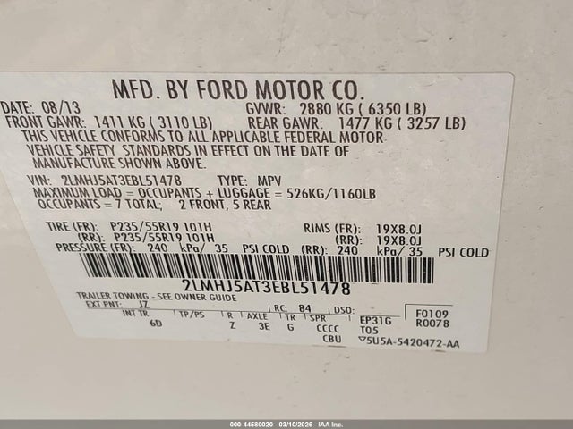 2LMHJ5AT3EBL51478 Lincoln Mkt Ecoboost