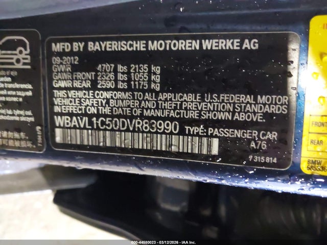 Продажа на аукционе авто 2013 Bmw X1 Xdrive28i, vin: WBAVL1C50DVR83990, номер лота: 44580023