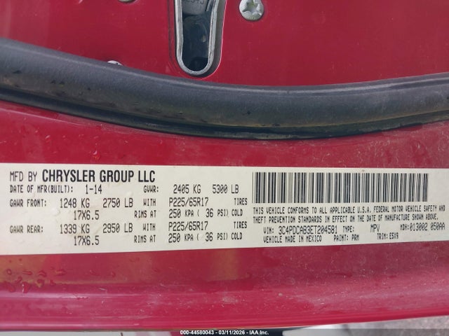 Dodge Journey American Value Pkg 2014 3C4PDCAB3ET204581 Image 9