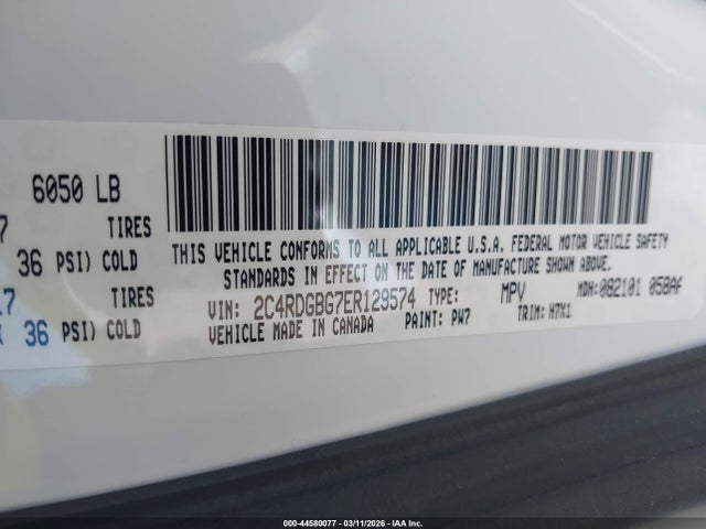 Aukcja sprzedaży 2014 Dodge Grand Caravan American Value Pkg, vin: 2C4RDGBG7ER129574, numer aukcji: 44580077