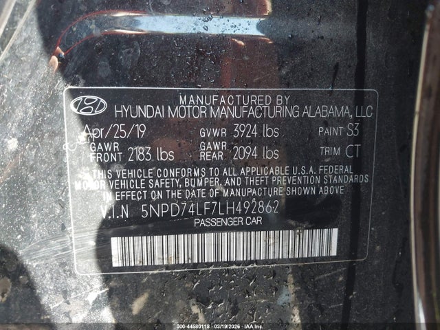 Hyundai ELANTRA SE 2020 5NPD74LF7LH492862 Image 9