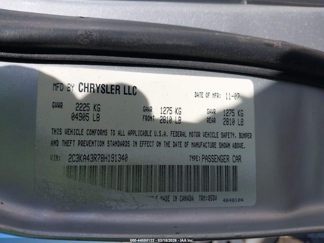 2008 CHRYSLER 300 2C3KA43R78H191340 Photo 8