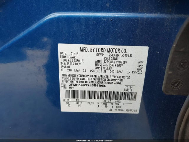 2018 FORD EDGE 2FMPK4K9XJBB41956 Photo 8