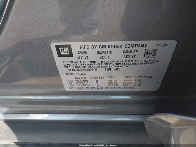 KL4MMBS21MB099139 Buick Encore Gx Fwd Preferred
