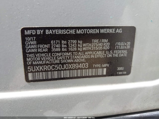 2018 BMW X5 5UXKR0C50J0X89403 Photo 8