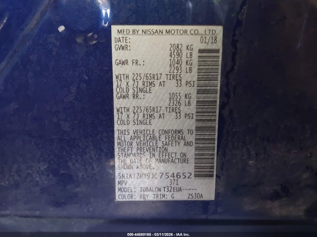 Nissan ROGUE SV 2018 5N1AT2MT9JC754652 Image 9