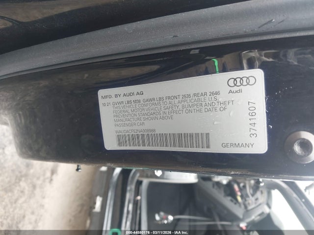 2022 AUDI A5 SPORTBACK WAUDACF52NA008988 Photo 8