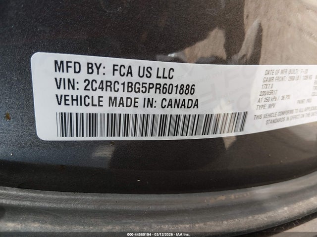Продаж на аукціоні авто 2023 Chrysler Pacifica Touring L, vin: 2C4RC1BG5PR601886, номер лоту: 44580194