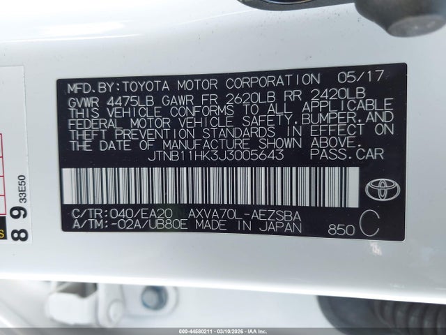 2018 Toyota Camry Se მანქანა იყიდება აუქციონზე, vin: JTNB11HK3J3005643, აუქციონის ნომერი: 44580211