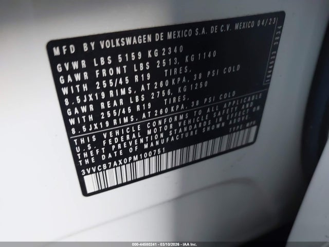 Aukcja sprzedaży 2023 Volkswagen Tiguan 2.0t Se R-line Black, vin: 3VVCB7AX0PM100751, numer aukcji: 44580241