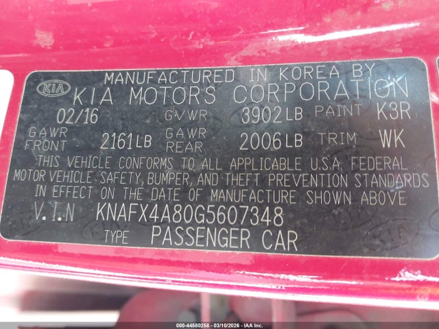 KIA FORTE EX 2016 KNAFX4A80G5607348 Image 9