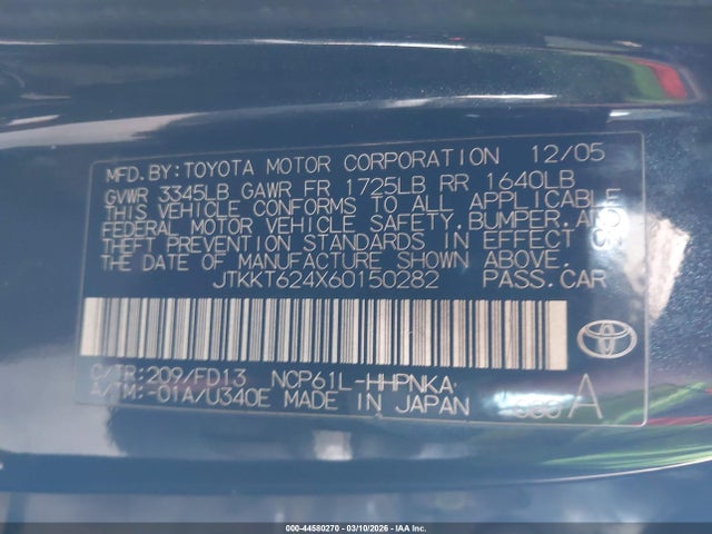 Продаж на аукціоні авто 2006 Scion Xa, vin: JTKKT624X60150282, номер лоту: 44580270