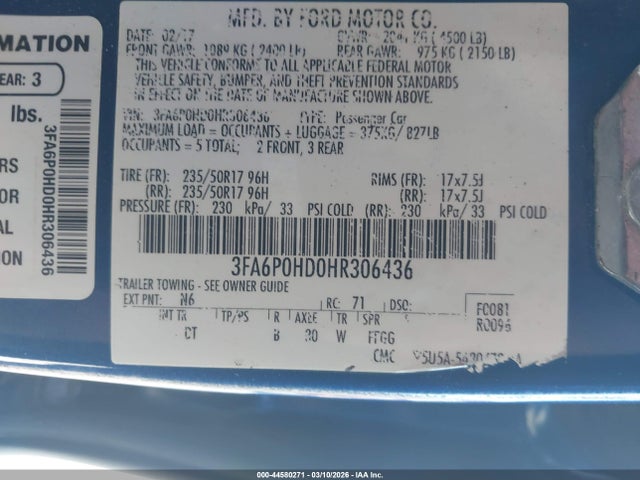 2017 FORD FUSION 3FA6P0HD0HR306436 Photo 8