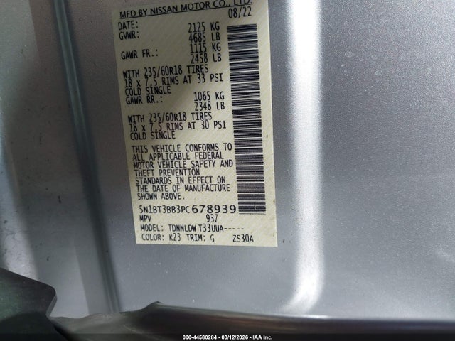 Nissan Rogue Sv Intelligent Awd 2023 5N1BT3BB3PC678939 Image 9