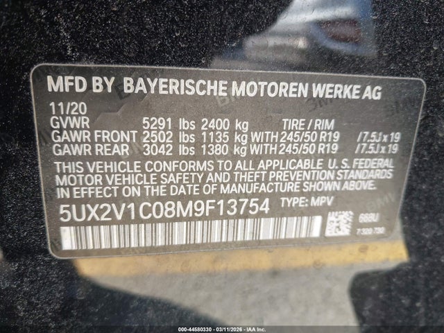 Продаж на аукціоні авто 2021 Bmw X4 Xdrive30i, vin: 5UX2V1C08M9F13754, номер лоту: 44580330