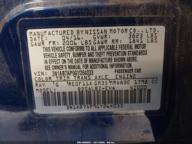 Nissan SENTRA S 2016 3N1AB7AP9GY264033 Image 9