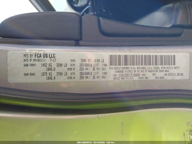 1C4RJEBG7JC130899 Jeep Grand Cherokee Limited 4x2