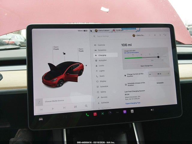 44580416 :رقم المزاد ، 5YJ3E1EB5KF387101 vin ، 2019 Tesla Model 3 Long Range/performance مزاد بيع