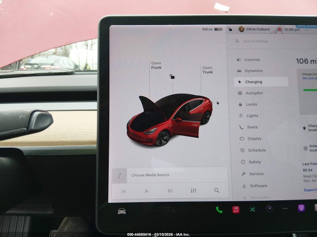 44580416 :رقم المزاد ، 5YJ3E1EB5KF387101 vin ، 2019 Tesla Model 3 Long Range/performance مزاد بيع