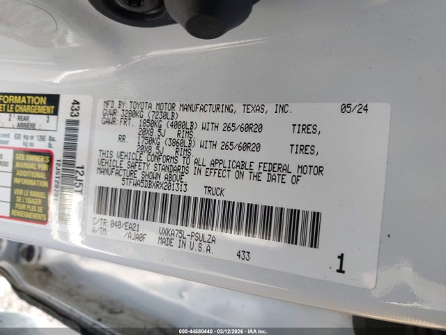 5TFWA5DBXRX201313 Toyota Tundra Limited