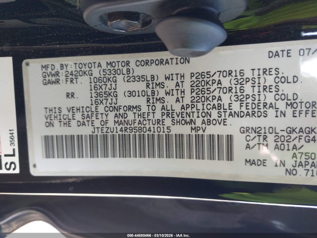 2005 TOYOTA 4RUNNER JTEZU14R958041015 Photo 8