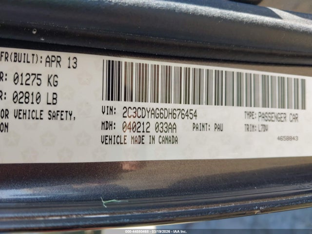 2013 Dodge Challenger Sxt მანქანა იყიდება აუქციონზე, vin: 2C3CDYAG6DH676454, აუქციონის ნომერი: 44580468