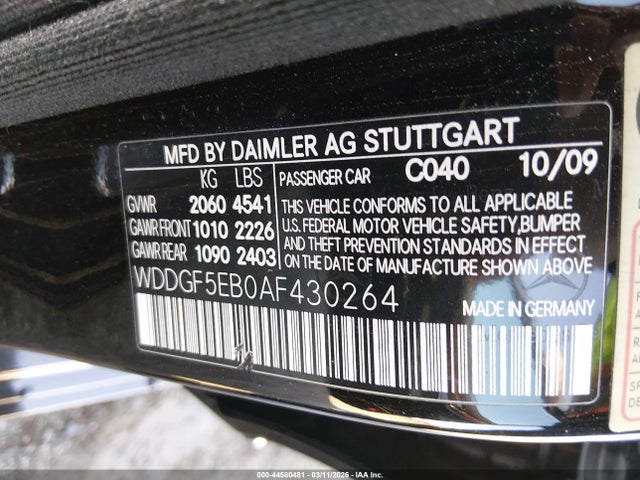 44580481 :رقم المزاد ، WDDGF5EB0AF430264 vin ، 2010 Mercedes-benz C 300 Luxury/sport مزاد بيع