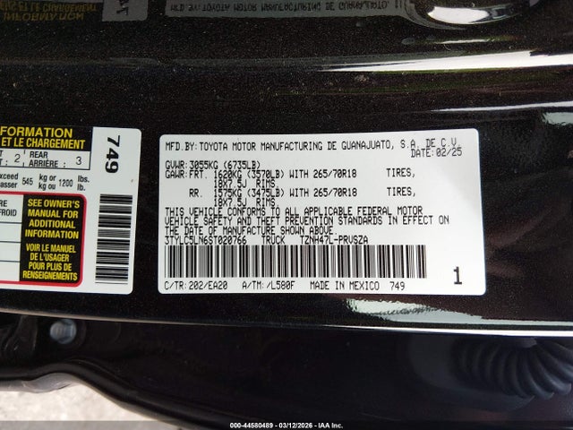 Aukcja sprzedaży 2025 Toyota Tacoma Hybrid Trd Off Road, vin: 3TYLC5LN6ST020766, numer aukcji: 44580489