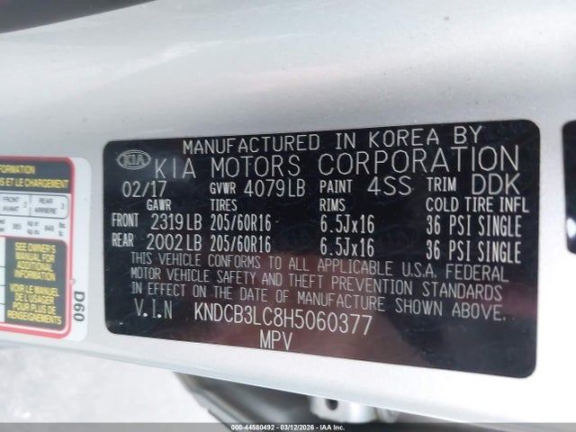 KNDCB3LC8H5060377 KIA NIRO FE