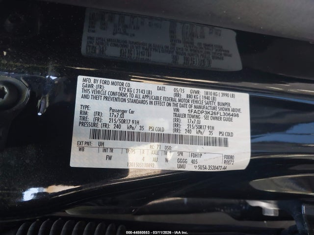 Ford FOCUS SE 2015 1FADP3K26FL306498 Image 9