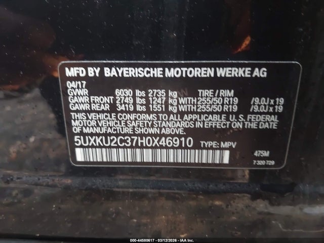 2017 BMW X6 5UXKU2C37H0X46910 Photo 8