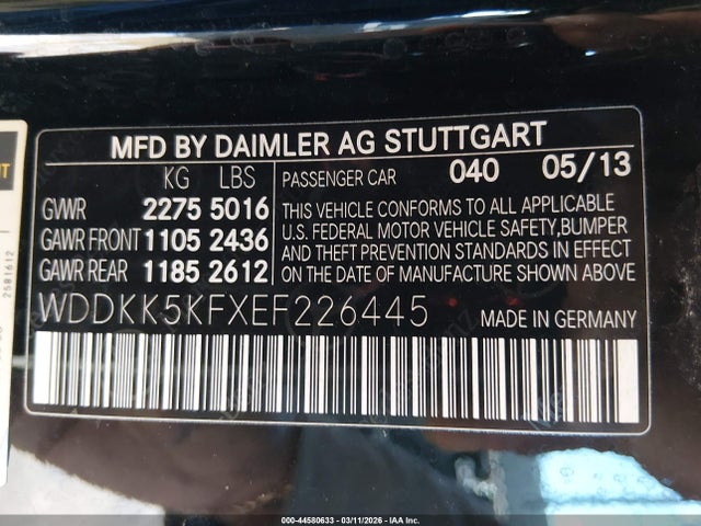 Aukcja sprzedaży 2014 Mercedes-benz E 350, vin: WDDKK5KFXEF226445, numer aukcji: 44580633