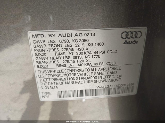 2013 AUDI Q7 WA1LGAFE6DD012356 Photo 8