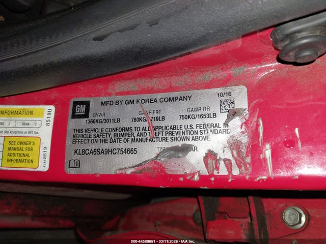 Chevrolet Spark Ls Manual 2017 KL8CA6SA9HC754665 Image 9