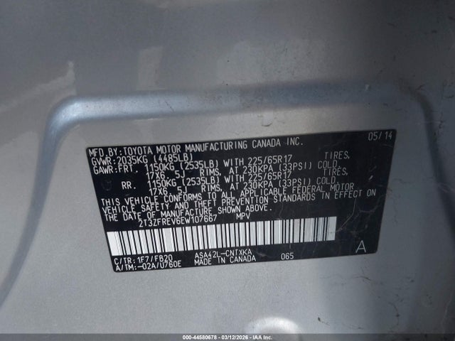 2014 TOYOTA RAV4 2T3ZFREV6EW107667 Photo 8